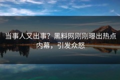 当事人又出事？黑料网刚刚曝出热点内幕，引发众怒