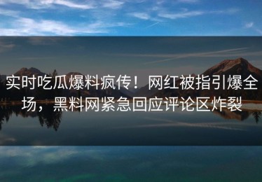 实时吃瓜爆料疯传！网红被指引爆全场，黑料网紧急回应评论区炸裂