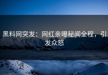 黑料网突发：网红亲曝秘闻全程，引发众怒