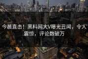 今晨直击！黑料网大V曝光丑闻，令人震惊，评论数破万
