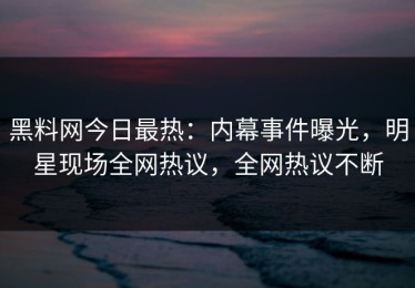 黑料网今日最热：内幕事件曝光，明星现场全网热议，全网热议不断