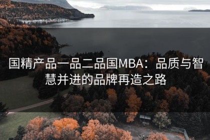 国精产品一品二品国MBA：品质与智慧并进的品牌再造之路