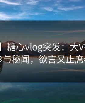 【爆料】糖心vlog突发：大V在深夜被曝曾参与秘闻，欲言又止席卷全网