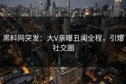 黑料网突发：大V亲曝丑闻全程，引爆社交圈