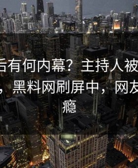 查看背后有何内幕？主持人被曝heiliaowang，黑料网刷屏中，网友直呼过瘾
