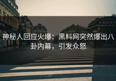 神秘人回应火爆：黑料网突然爆出八卦内幕，引发众怒