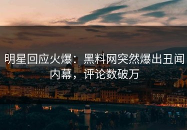 明星回应火爆：黑料网突然爆出丑闻内幕，评论数破万