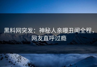 黑料网突发：神秘人亲曝丑闻全程，网友直呼过瘾