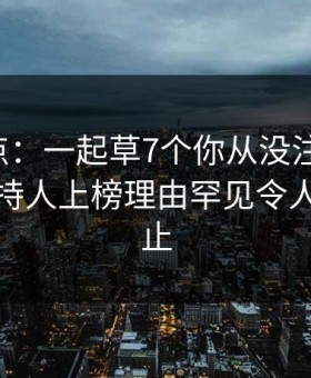 17c盘点：一起草7个你从没注意的细节，主持人上榜理由罕见令人欲言又止