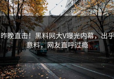 昨晚直击！黑料网大V曝光内幕，出乎意料，网友直呼过瘾