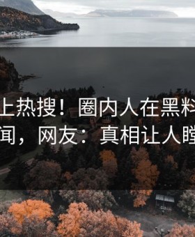 揭秘冲上热搜！圈内人在黑料网被爆秘闻，网友：真相让人瞠目