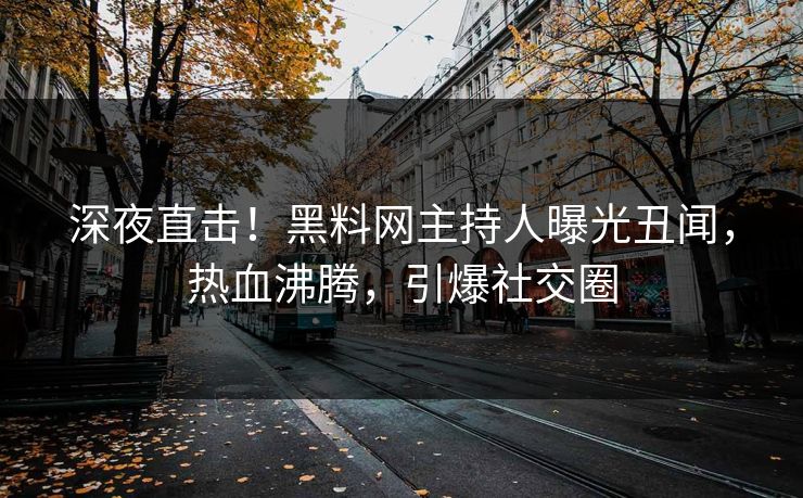 深夜直击！黑料网主持人曝光丑闻，热血沸腾，引爆社交圈