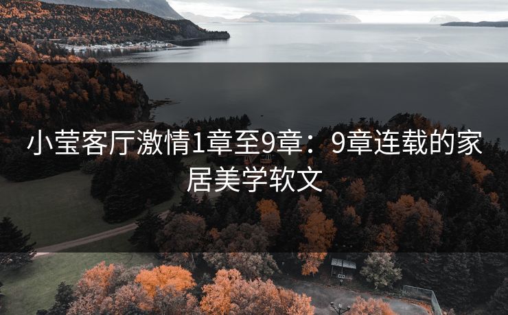 小莹客厅激情1章至9章：9章连载的家居美学软文