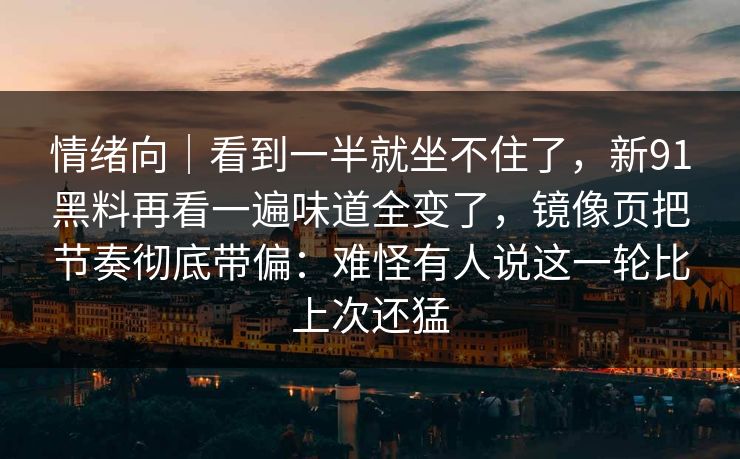 情绪向｜看到一半就坐不住了，新91黑料再看一遍味道全变了，镜像页把节奏彻底带偏：难怪有人说这一轮比上次还猛
